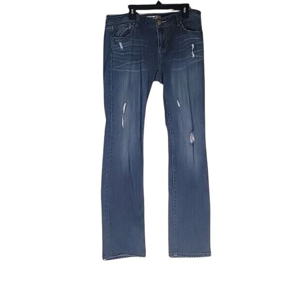 Cabi Jeans Slim Boyfriend Fit Distressed Denim Womens 8 Blue luxury designer - Picture 1 of 7